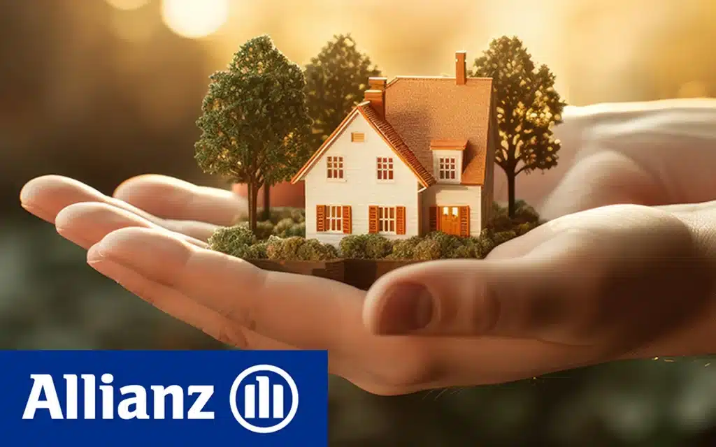Mani che proteggono una casa: simbolo della sicurezza offerta dall'assicurazione Allianz durante il trasloco